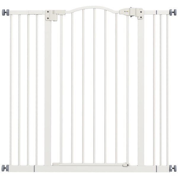 PawHut Poartă Extensibilă pentru Câini fără Șuruburi, Poartă de Siguranță Reglabilă, 94-100x94 cm, Alb | Aosom Romania