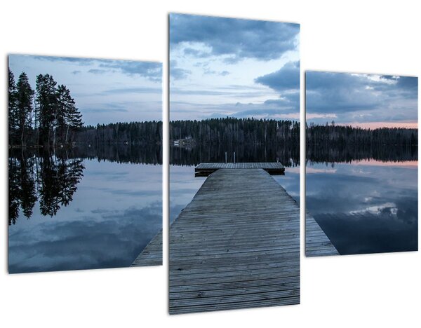 Tablou - Ponton de lemn, lac (90x60 cm)
