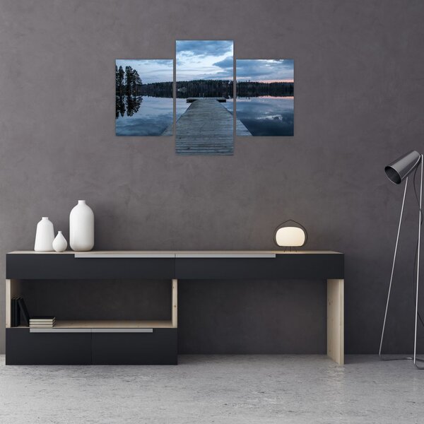 Tablou - Ponton de lemn, lac (90x60 cm)