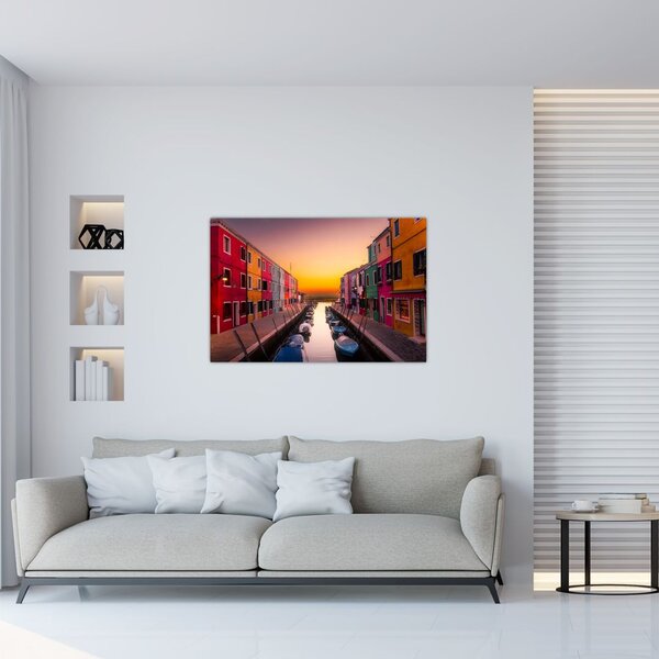 Tablou - Apus de soare, insula Burano, Veneția, Italia (90x60 cm)
