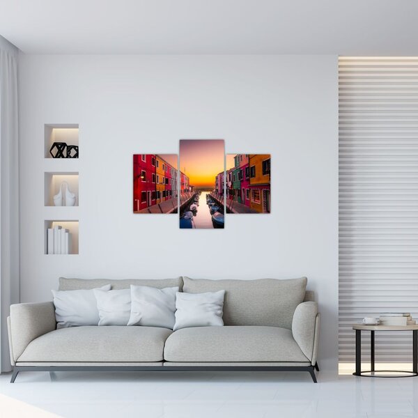 Tablou - Apus de soare, insula Burano, Veneția, Italia (90x60 cm)