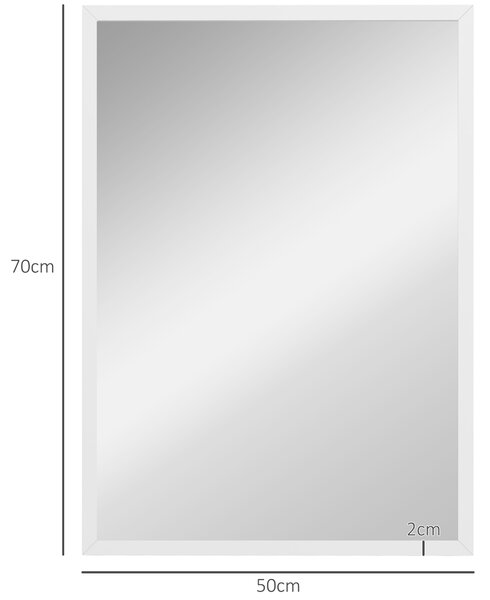 HOMCOM Oglindă Dreptunghiulară de Perete cu Cârlige, Sticlă și MDF, 60x80 cm, Negru | Aosom Romania