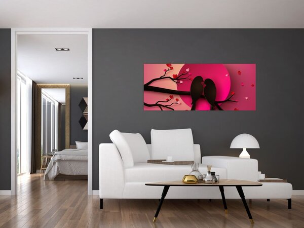 Tablou - Păsări îndrăgostite (120x50 cm)