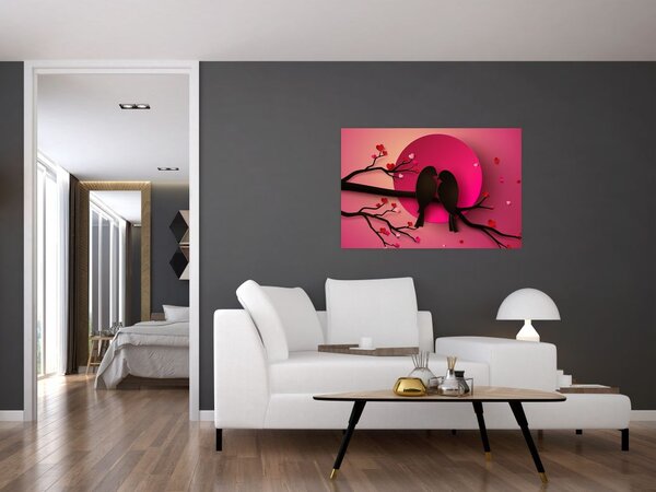 Tablou - Păsări îndrăgostite (90x60 cm)