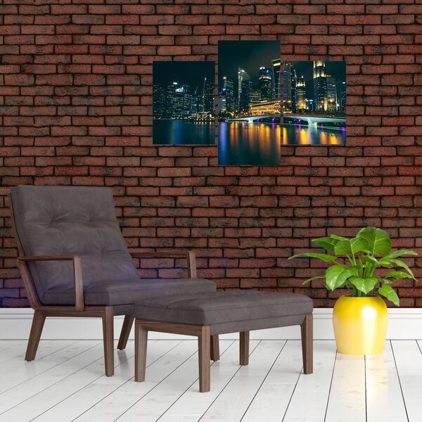Tablou - Singapore noaptea (90x60 cm)