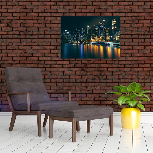 Tablou - Singapore noaptea (70x50 cm)