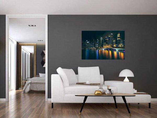 Tablou - Singapore noaptea (90x60 cm)