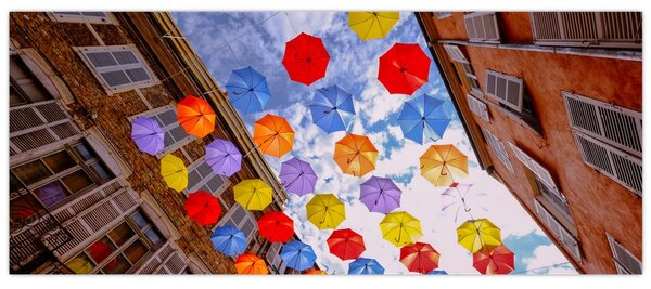 Tablou - Umbrele colorate (120x50 cm)