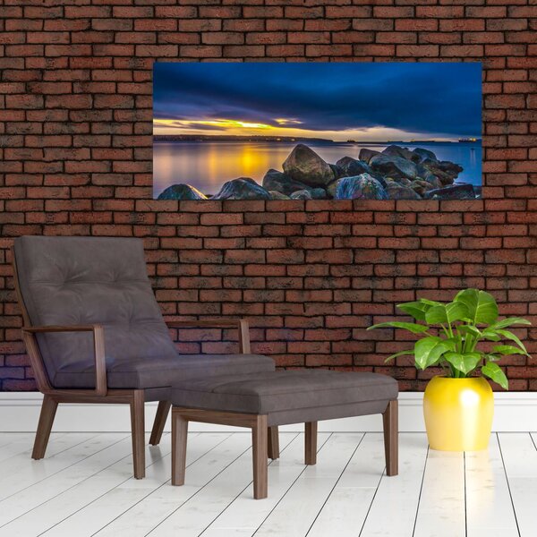 Tablou - Nori de furtună deasupra apei (120x50 cm)