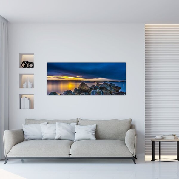 Tablou - Nori de furtună deasupra apei (120x50 cm)