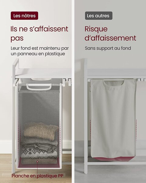 Cos de rufe, Vasagle, Alb, 73x33x71 cm