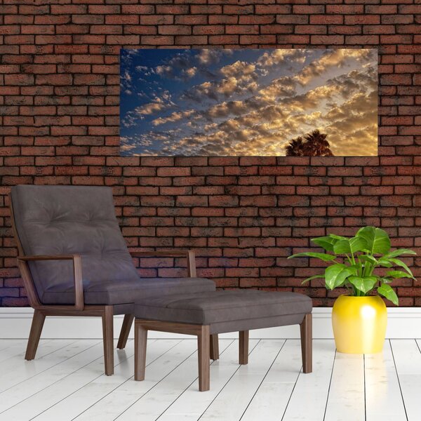 Tablou - Palmieri între nori (120x50 cm)