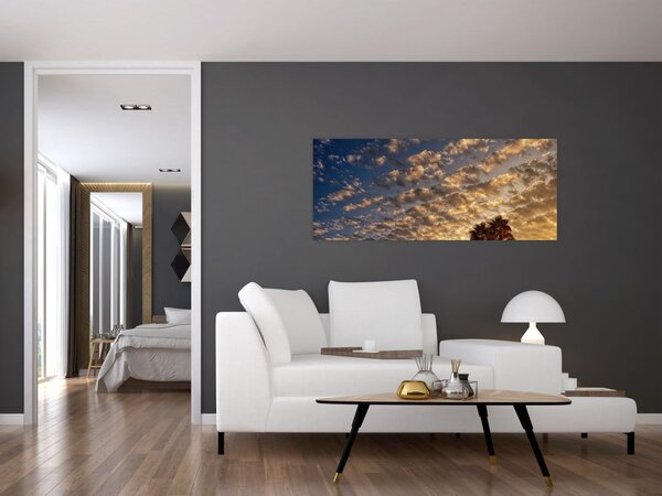 Tablou - Palmieri între nori (120x50 cm)