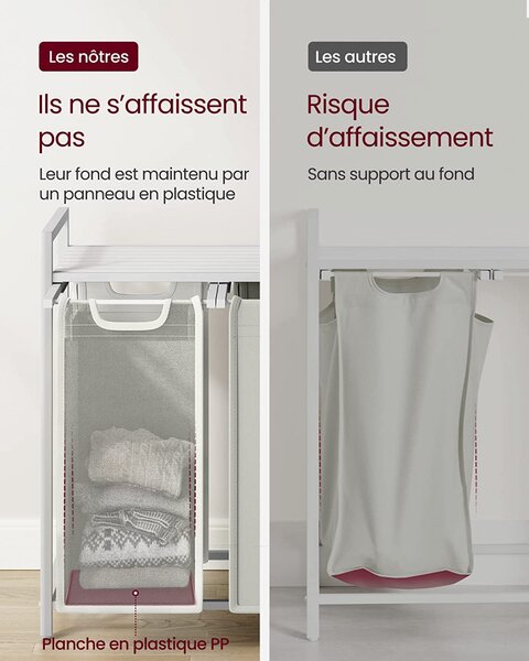 Cos de rufe, Vasagle, Alb, 92.5×33×72 cm