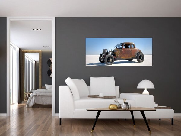 Tablou - Mașină în deșert (120x50 cm)