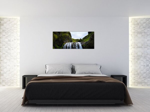 Tablou - Stânci cu cascadă (120x50 cm)