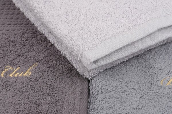 Set 3 prosoape baie 404, gri, bumbac, 50x90 cm