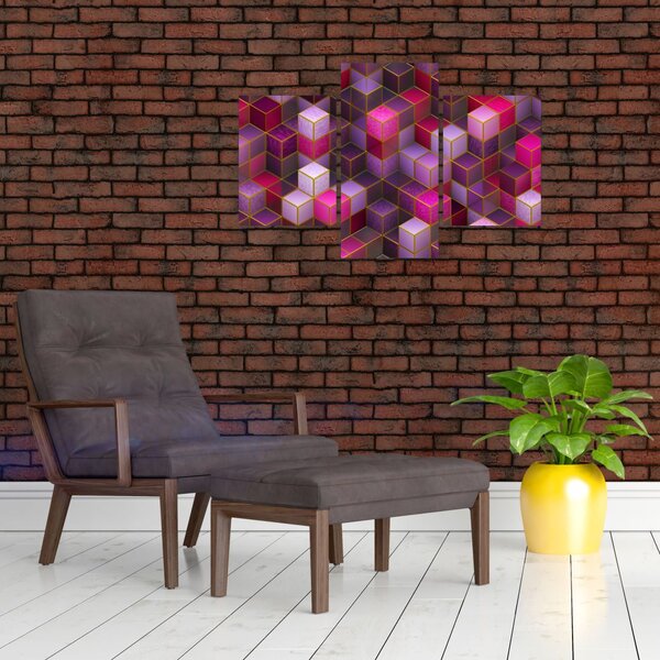 Tablou - Cuburi violet (90x60 cm)