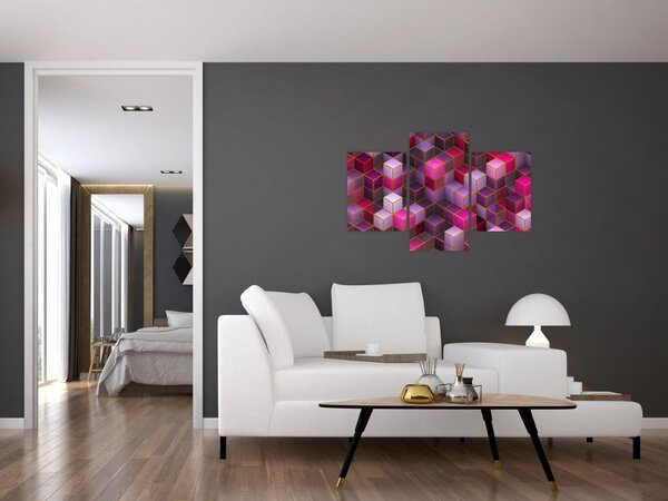 Tablou - Cuburi violet (90x60 cm)