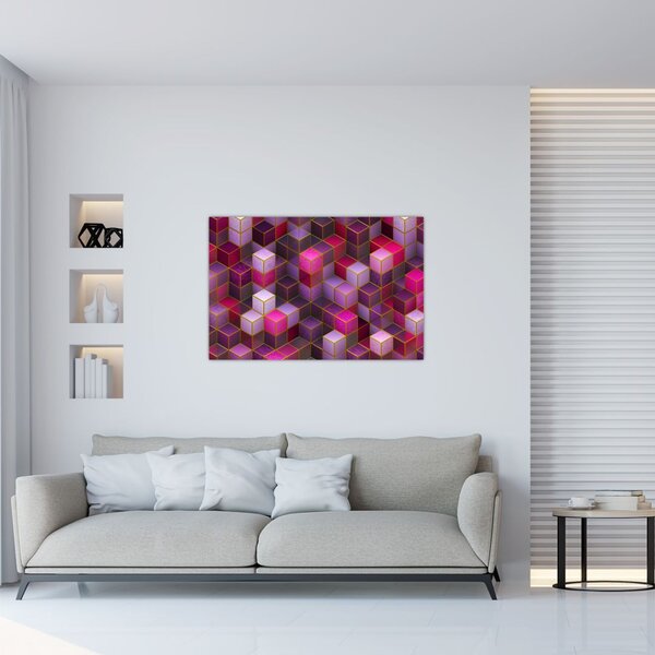 Tablou - Cuburi violet (90x60 cm)
