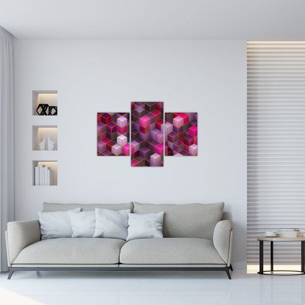 Tablou - Cuburi violet (90x60 cm)
