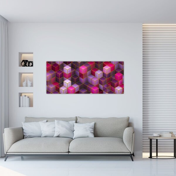 Tablou - Cuburi violet (120x50 cm)