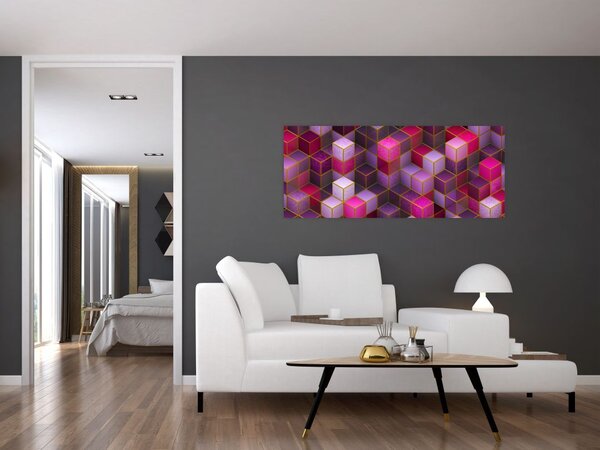 Tablou - Cuburi violet (120x50 cm)