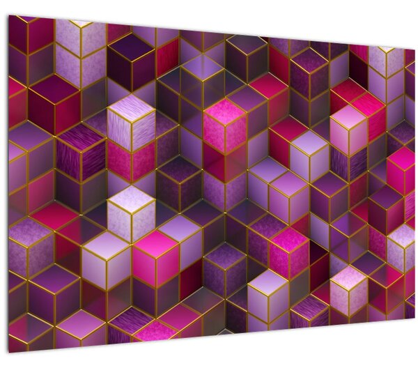 Tablou - Cuburi violet (90x60 cm)