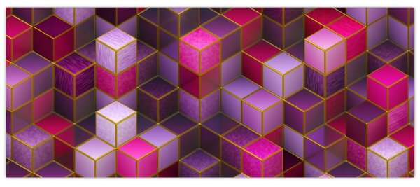 Tablou - Cuburi violet (120x50 cm)