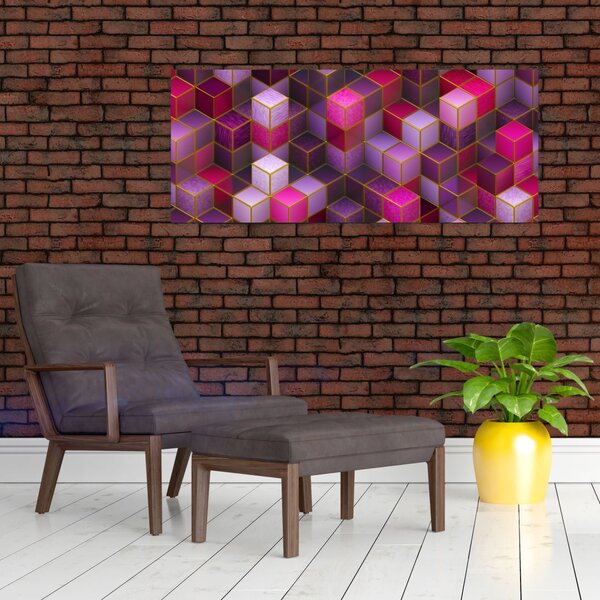 Tablou - Cuburi violet (120x50 cm)