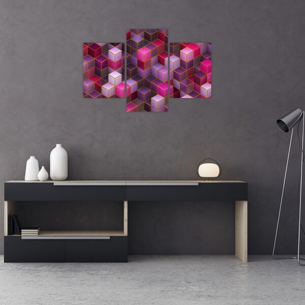 Tablou - Cuburi violet (90x60 cm)
