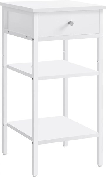 Noptiera Model Cline, Alb, 35x35x70cm
