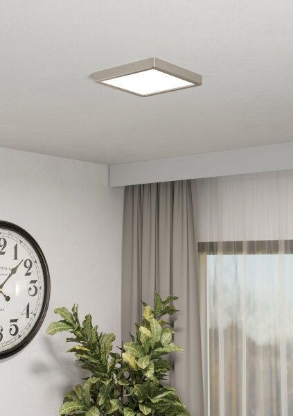 Eglo FUEVA-Z 901383-LED Plafonieră LED RGBW reglabilă cu sticlă fumurie, LED/10,5W/230V 22x22cm IP44 crom