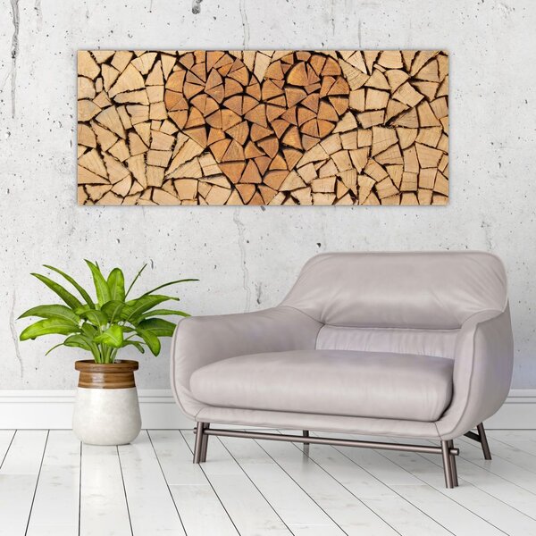 Tablou - Inima din lemn (120x50 cm)
