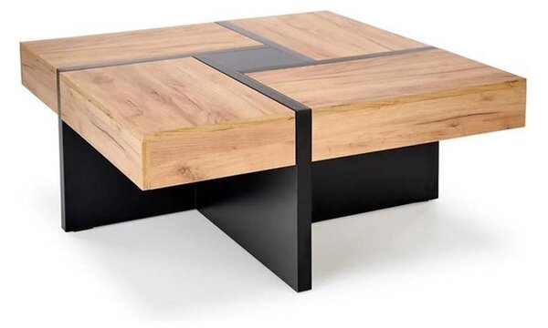Masuta SEVILLA, negru/stejar craft, PAL, 100x100x47 cm