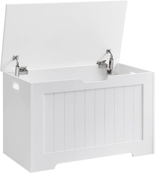 Banca cu suport pantofi Model Laila, Alb, 76x40x48 cm