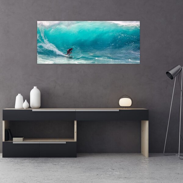 Tablou - Surfer în valuri (120x50 cm)
