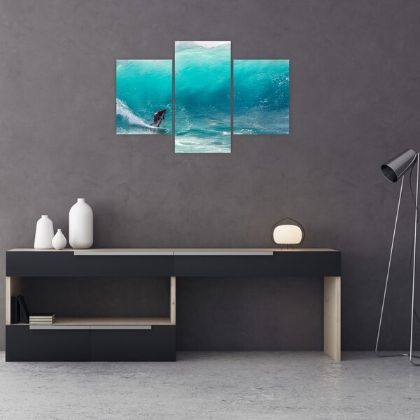 Tablou - Surfer în valuri (90x60 cm)