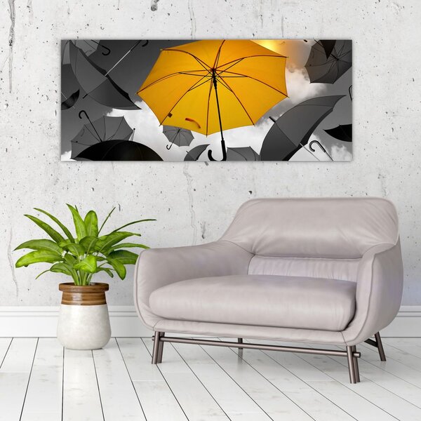 Tablou - Umbrelă galbenă (120x50 cm)