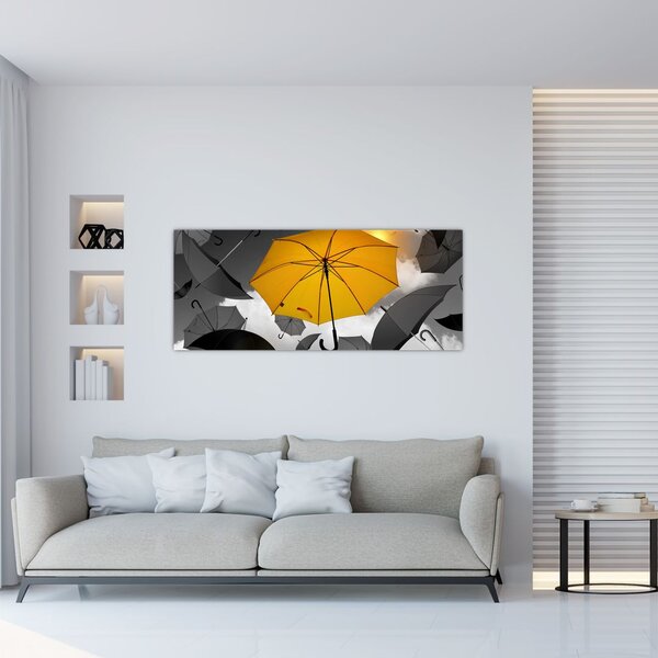 Tablou - Umbrelă galbenă (120x50 cm)