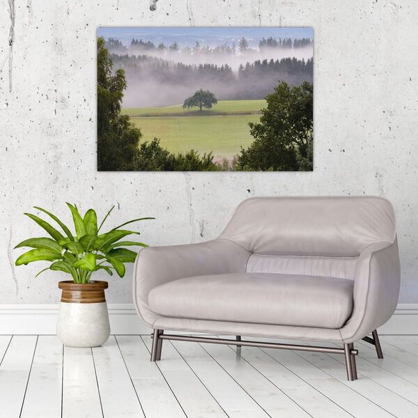 Tablou - Lunca cu copac (90x60 cm)