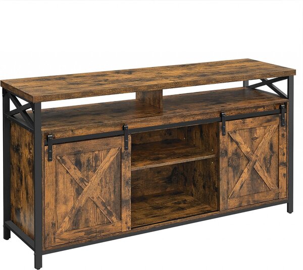 Comoda TV Vasagle, Model Castillo, 147x40x76 cm, Maro/Negru