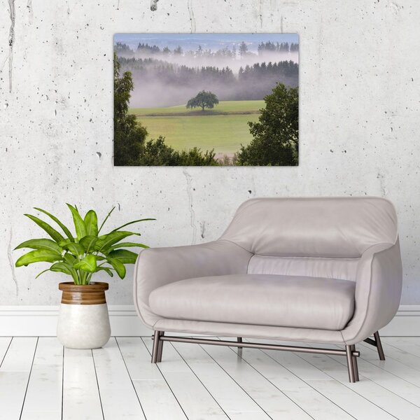 Tablou - Lunca cu copac (70x50 cm)