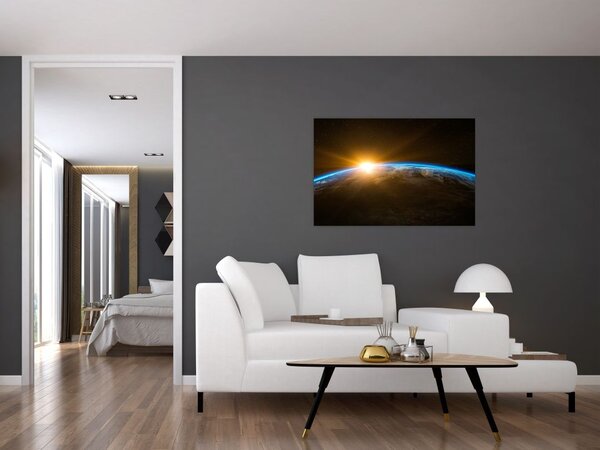 Tablou - Planeta Pământ și univers (90x60 cm)