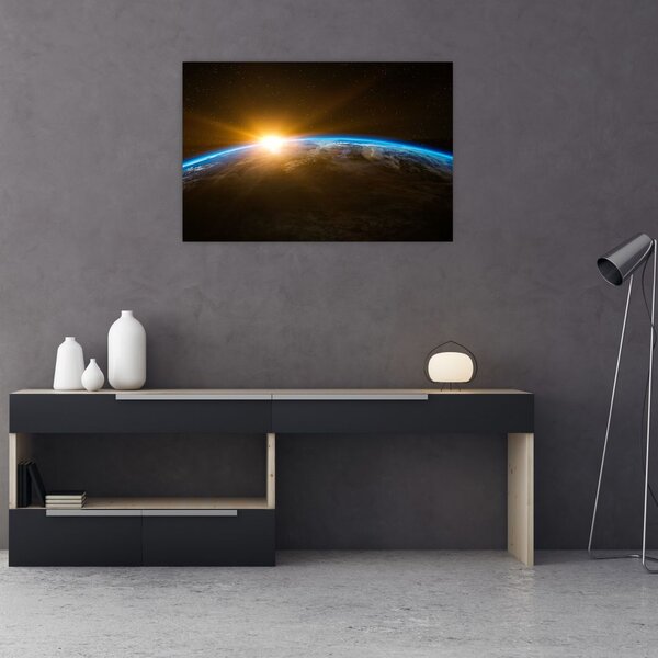 Tablou - Planeta Pământ și univers (90x60 cm)