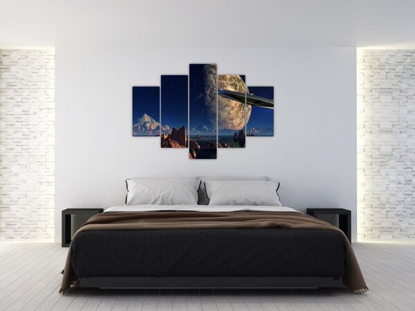 Tablou - Vizita extraterestrului (150x105 cm)