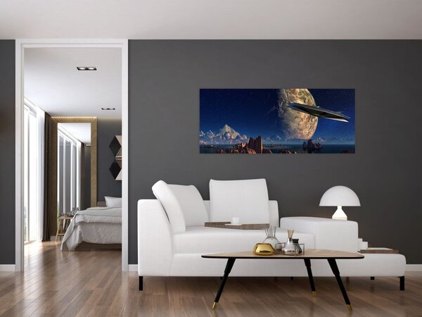 Tablou - Vizita extraterestrului (120x50 cm)