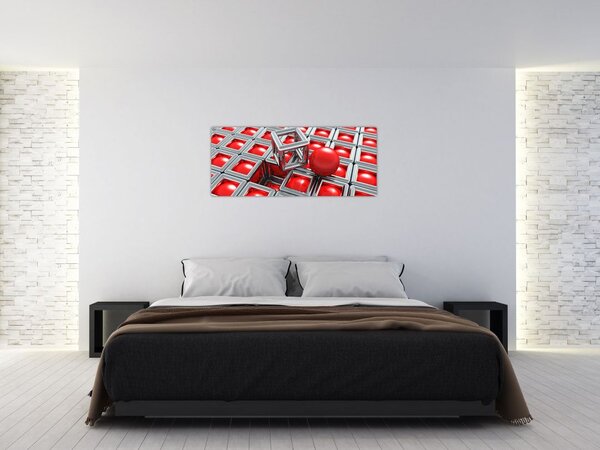 Tablou - Abstract metalic 3D (120x50 cm)
