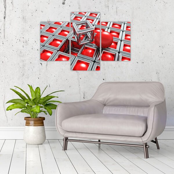 Tablou - Abstract metalic 3D (90x60 cm)