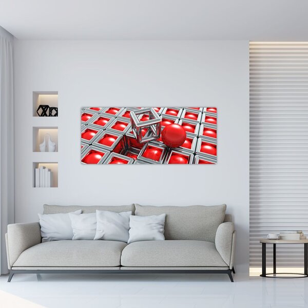 Tablou - Abstract metalic 3D (120x50 cm)